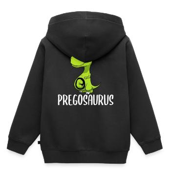 Pregosaurus Schwangerschaft Mutterschaft - Kinder Premium Organic Hoodie - Schwarz - Hinten - AI Model Kid Male (0cm)