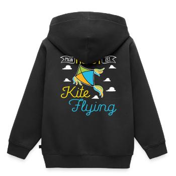 Drachen steigen Kite Flying mit Papa - Kinder Premium Organic Hoodie - Schwarz - Hinten - AI Model Kid Male (0cm)