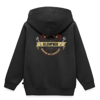Klempner Sanitär lustig Geschenk Geburtstag - Kinder Premium Organic Hoodie - Schwarz - Hinten - AI Model Kid Male (0cm)