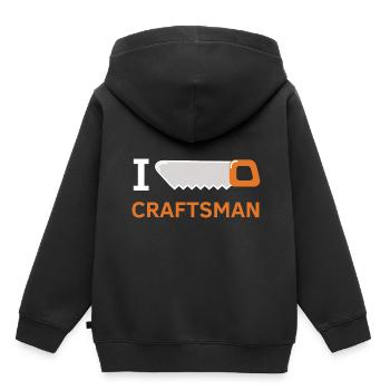 Ich Liebe Handwerker - Kinder Premium Organic Hoodie - Schwarz - Hinten - AI Model Kid Male (0cm)