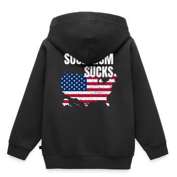 Socialism Sucks Anti Sozialismus Kapitalismus - Kinder Premium Organic Hoodie - Schwarz - Hinten - AI Model Kid Male (0cm)