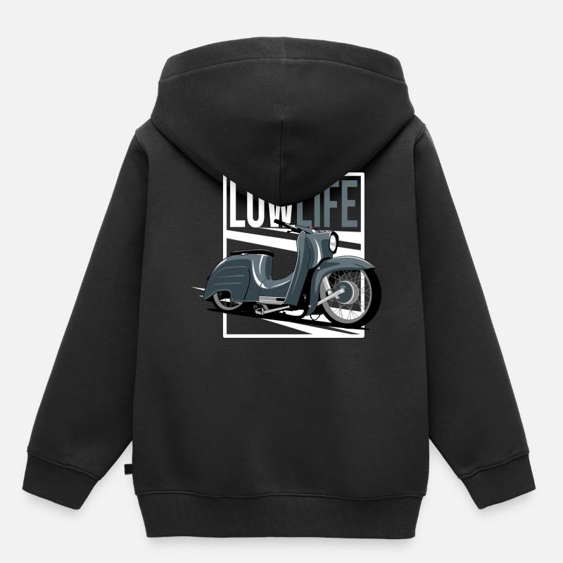 vélomoteur à basse vie - Sweat Premium à capuche enfant bio - noir