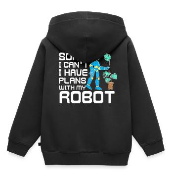 Robot robotique Robotique - Sweat Premium à capuche enfant bio - noir - Dos - AI Model Kid Male (0cm)