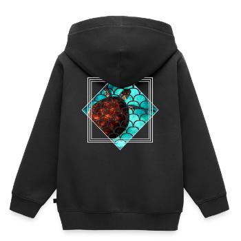 Schildkröte - Kinder Premium Organic Hoodie - Schwarz - Hinten - AI Model Kid Male (0cm)
