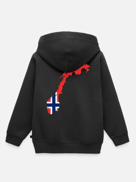 drapeau Norvège - Sweat Premium à capuche enfant bio - noir