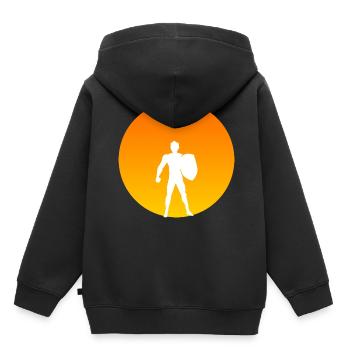 Hero sun - Kids Premium Organic Hoodie - black - Back - AI Model Kid Male (0cm)