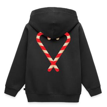 Zuckerstangen Herz zu Weihnachten - Kinder Premium Organic Hoodie - Schwarz - Hinten - AI Model Kid Male (0cm)