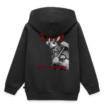 Thor - Gott des Donners - Kinder Premium Organic Hoodie - Schwarz - Hinten - AI Model Kid Male (0cm)