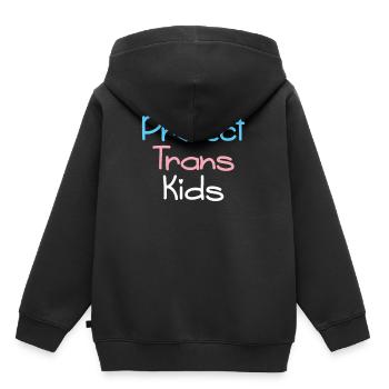 Protéger les enfants transgenres - Sweat Premium à capuche enfant bio - noir - Dos - AI Model Kid Male (0cm)
