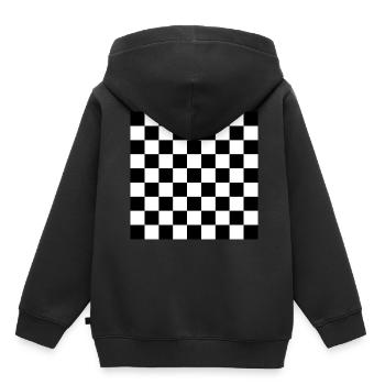 échiquier - Sweat Premium à capuche enfant bio - noir - Dos - AI Model Kid Male (0cm)