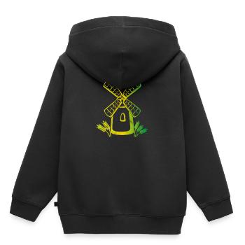 Moulin à vent - Sweat Premium à capuche enfant bio - noir - Dos - AI Model Kid Male (0cm)