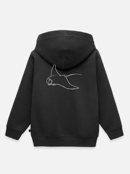 Rochen Manta - Kinder Premium Organic Hoodie - Schwarz