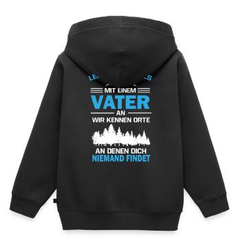 Vater, werdender Papa, Vater Geburt Geschenk - Kinder Premium Organic Hoodie - Schwarz - Hinten - AI Model Kid Male (0cm)