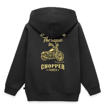 Motorrad Chopper - Kinder Premium Organic Hoodie - Schwarz - Hinten - AI Model Kid Male (0cm)
