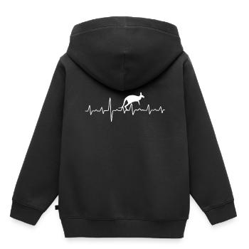 Känguru Herzschlag Australien - Kinder Premium Organic Hoodie - Schwarz - Hinten - AI Model Kid Male (0cm)