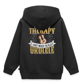 Ukulele - Kinder Premium Organic Hoodie - Schwarz - Hinten - AI Model Kid Male (0cm)