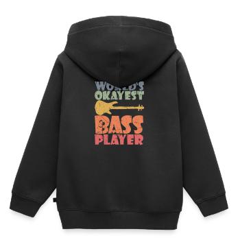 Bass Player gift WORLD'S OKAYEST BASS PLAYER - Kinder Premium Organic Hoodie - Schwarz - Hinten - AI Model Kid Male (0cm)