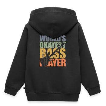 Bass Player Gift WORLD'S OKAYEST BASS PLAYER - Kinder Premium Organic Hoodie - Schwarz - Hinten - AI Model Kid Male (0cm)