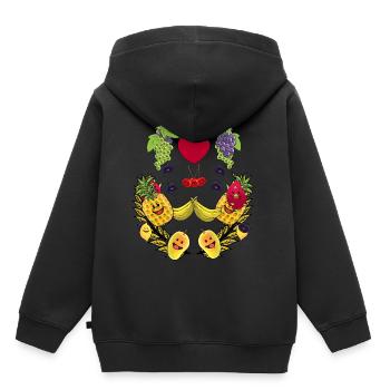 Gesund Früchte Obst Vegan Frucht Speise Vitamine - Kinder Premium Organic Hoodie - Schwarz - Hinten - AI Model Kid Male (0cm)