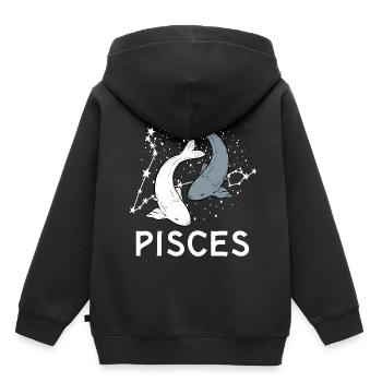 Sternzeichen Fische - Kinder Premium Organic Hoodie - Schwarz - Hinten - AI Model Kid Male (0cm)