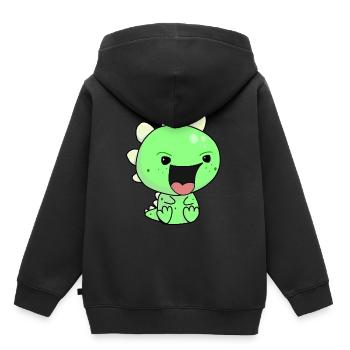 Bébé Dragon Cri de bouche grande gueule - Sweat Premium à capuche enfant bio - noir - Dos - AI Model Kid Male (0cm)