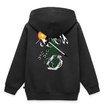 Bergsteiger Karabiner Sackleine Abseilen Gipfel - Kinder Premium Organic Hoodie - Schwarz - Hinten - AI Model Kid Male (0cm)