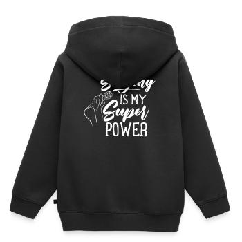 Singen Ist Meine Superkraft Gesang Sänger Lied - Kinder Premium Organic Hoodie - Schwarz - Hinten - AI Model Kid Male (0cm)