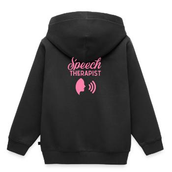 Speech Therapist Speech Therapist Speech Therapist Speech Therapy - Kids Premium Organic Hoodie - black - Back - AI Model Kid Male (0cm)