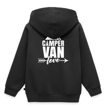 Campervan Love Motorhome Motorhome Caravan - Kids Premium Organic Hoodie - black - Back - AI Model Kid Male (0cm)