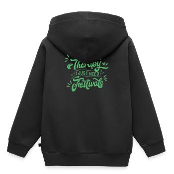J’ai besoin de festivals Festival Musique - Sweat Premium à capuche enfant bio - noir - Dos - AI Model Kid Male (0cm)