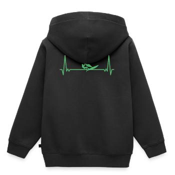 Windsurfen EKG Windsurfing Herzschlag Windsurfer - Kinder Premium Organic Hoodie - Schwarz - Hinten - AI Model Kid Male (0cm)