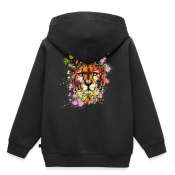 Guépard Protection de la nature Protection de la nature - Sweat Premium à capuche enfant bio - noir - Dos - AI Model Kid Male (0cm)