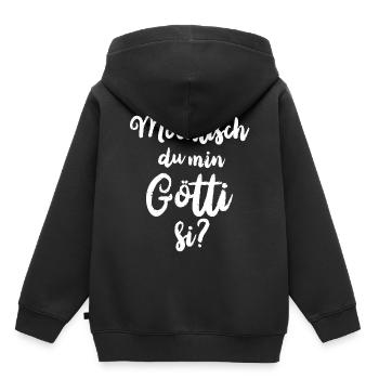 Götti fragen Patenonkel fragen Schweiz Lichtenstei - Kinder Premium Organic Hoodie - Schwarz - Hinten - AI Model Kid Male (0cm)