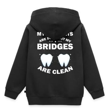 Laboratoire dentaire et technologie dentaire pour cliniques dentaires - Sweat Premium à capuche enfant bio - noir - Dos - AI Model Kid Male (0cm)