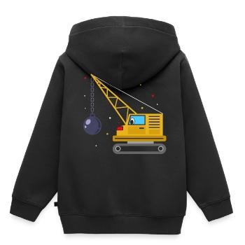 Abrissbirne Wrecking Ball Bagger Zerstörung Bauarb - Kinder Premium Organic Hoodie - Schwarz - Hinten - AI Model Kid Male (0cm)