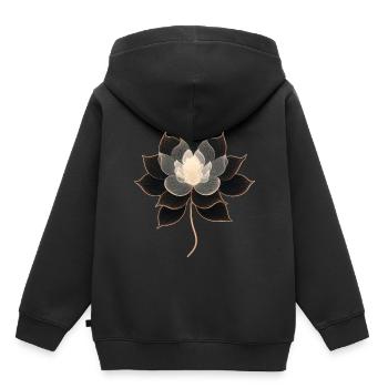 Lotus - Kinder Premium Organic Hoodie - Schwarz - Hinten - AI Model Kid Male (0cm)
