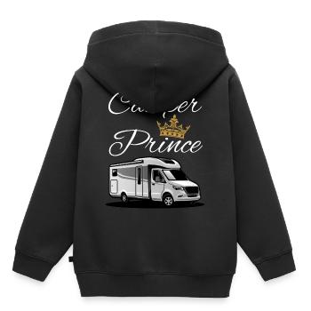 Camper Prince-Camper Prince - Kids Premium Organic Hoodie - black - Back - AI Model Kid Male (0cm)