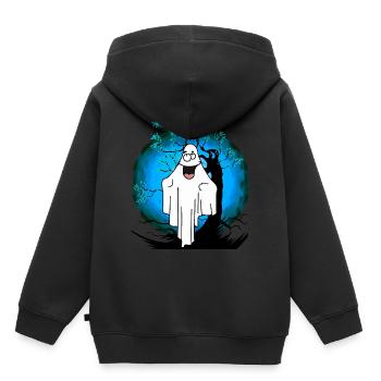 Halloween Gespenst Geist Geister - Kinder Premium Organic Hoodie - Schwarz - Hinten - AI Model Kid Male (0cm)