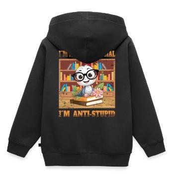 Schlaue Wurm - Kinder Premium Organic Hoodie - Schwarz - Hinten - AI Model Kid Male (0cm)