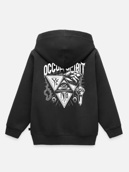 Knochen Logo Pendel 3 - Kinder Premium Organic Hoodie - Schwarz