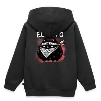 El Cato Bandana Cat – Charme criminel mignon - Sweat Premium à capuche enfant bio - noir - Dos - AI Model Kid Male (0cm)