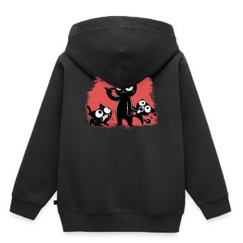 Pas pour les âmes sensibles et les fous - Sweat Premium à capuche enfant bio - noir - Dos - AI Model Kid Male (0cm)