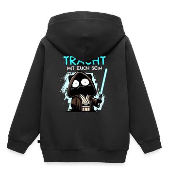 Möge die Tracht mit euch sein – Nerdkatze - Kinder Premium Organic Hoodie - Schwarz - Hinten - AI Model Kid Male (0cm)