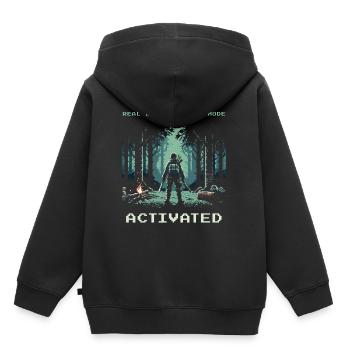 Real Life Survival Mode Activated Spruch - Kinder Premium Organic Hoodie - Schwarz - Hinten - AI Model Kid Male (0cm)