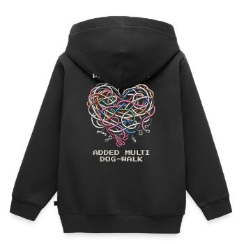 Mise à jour sur la promenade de chiens à plusieurs chiens | Refuge pour animaux bénévolat vie quotidienne - Sweat Premium à capuche enfant bio - noir - Dos - AI Model Kid Male (0cm)