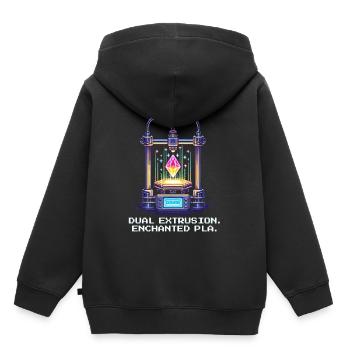 Configuration à double extrusion | Calibrage de l’impression 3D PLA - Sweat Premium à capuche enfant bio - noir - Dos - AI Model Kid Male (0cm)