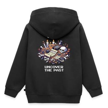 Main Quest Past | Archaeology History - Kids Premium Organic Hoodie - black - Back - AI Model Kid Male (0cm)
