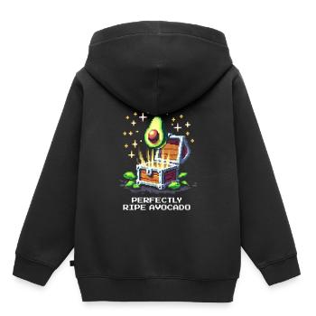 Login Bonus: Perfect Avocado | Daily Snack XP - Kids Premium Organic Hoodie - black - Back - AI Model Kid Male (0cm)