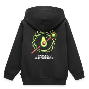 Passez au niveau supérieur | Chuchoteur d’avocat avec XP Power-Up - Sweat Premium à capuche enfant bio - noir - Dos - AI Model Kid Male (0cm)