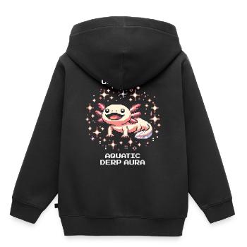 Axolotl Aura | Lustige Amphibie Retro Pixel - Kinder Premium Organic Hoodie - Schwarz - Hinten - AI Model Kid Male (0cm)